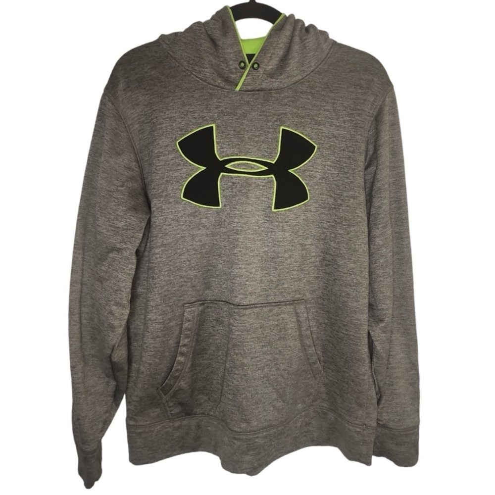 Under Armour Storm Hoodie Men’s Size Medium Gray with Neon Green